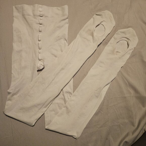 FOUR (4) PAIR Daydance Girls' Transition Tights, size L (2 white, 2 tan) NWOT - Picture 2 of 3